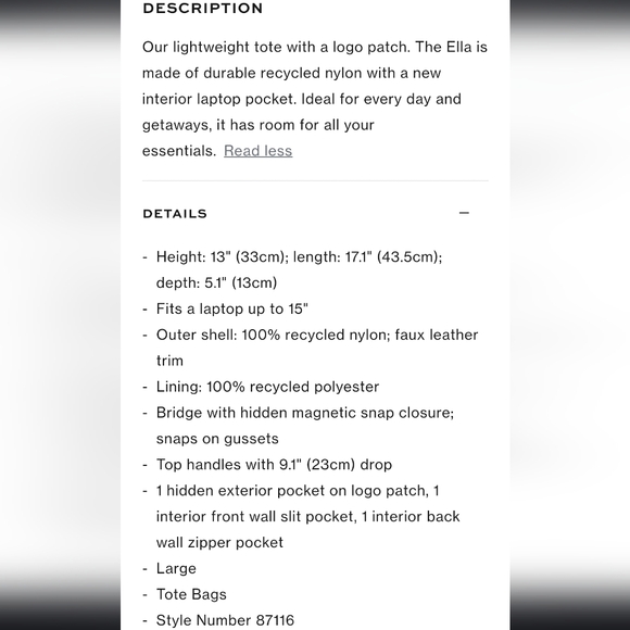 Brand new Tory Burch Navy Ella Tote - Picture 4 of 12